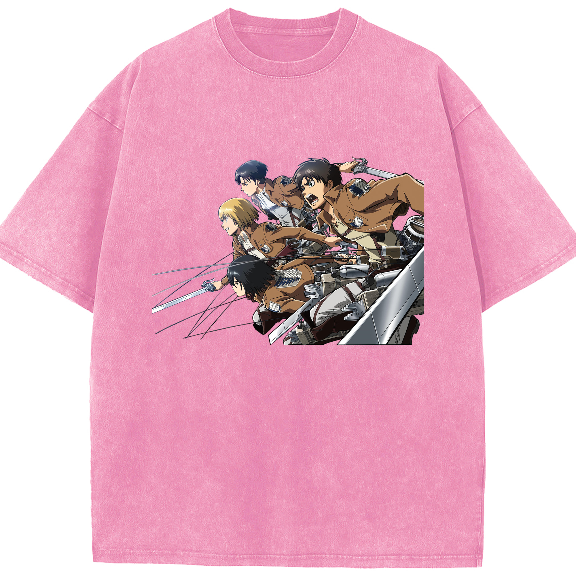 （画像用） 進撃の巨人 Attack on Titan 綿100% ヴィンテージ風 半袖Tシャツ（フロントプリント）